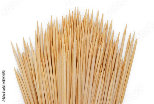 Fototapeta Wooden toothpicks isolated on white background