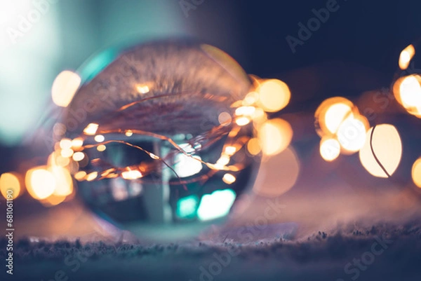 Fototapeta Reflection in lens ball