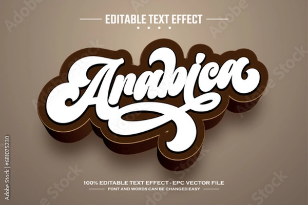 Obraz Arabica 3D editable text effect template