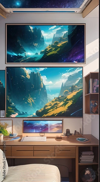 Fototapeta living room with tv