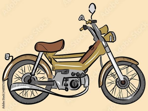 Obraz Old color moped