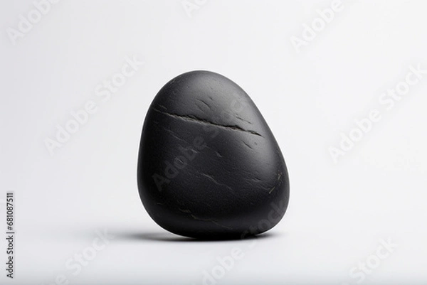 Fototapeta GENERATIVE AI: Monochrome Harmony - A Minimalist Composition with Smooth Black Stone