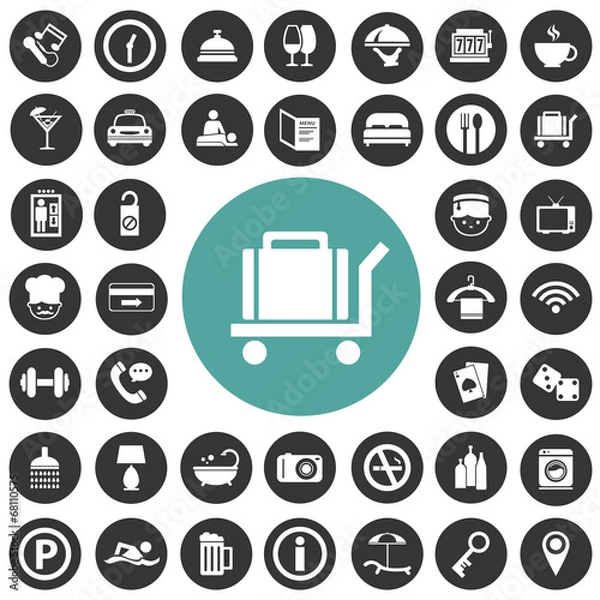 Obraz Hotel icons set