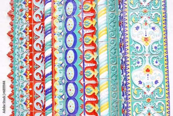 Fototapeta Abstract colorful background, a church facade.