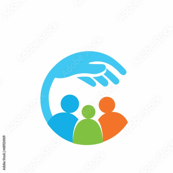 Obraz protection hand people icon vector
