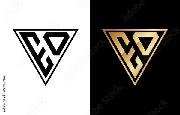 Fototapeta Triangle Letter E and O Logo Design