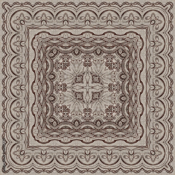 Fototapeta Seamless graphic pattern on canvas