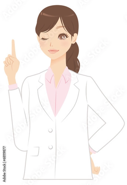 Fototapeta 人差し指を立てる女性