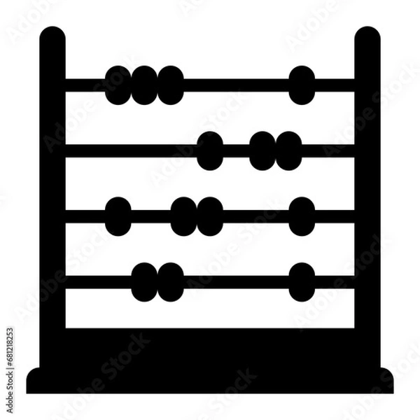 Fototapeta Abacus black solid glyph icon