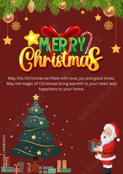Obraz Greeting card for a merry Christmas