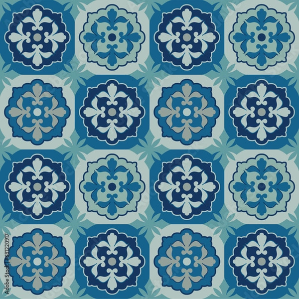 Obraz Square tiling pattern with floral ornaments