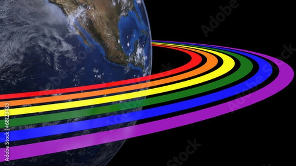 Obraz Earth with LGBT rainbow
