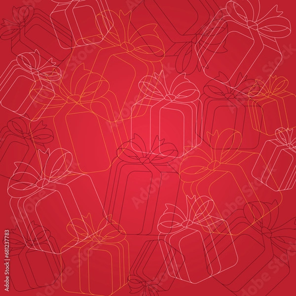 Fototapeta Festive Elegance Unwrapped: A Captivating Christmas Present Box Composition in Enchanting Yuletide Hues