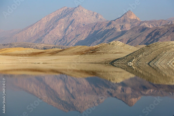 Fototapeta Mountain reflection in lake