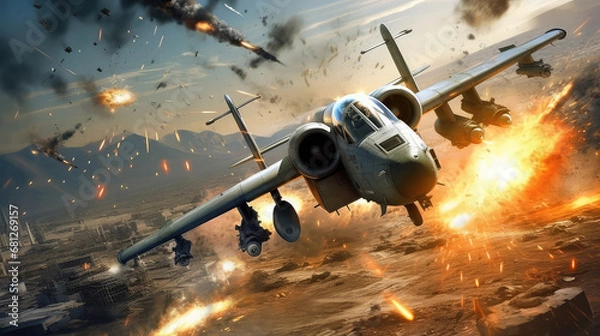 Fototapeta Futuristic Combat Air Support