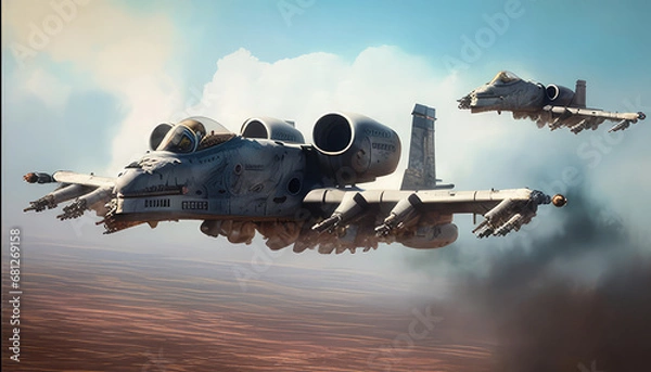 Fototapeta Futuristic Combat Air Support