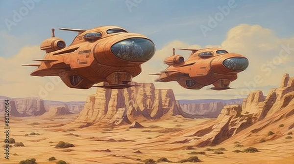 Fototapeta Futuristic Combat Air Support