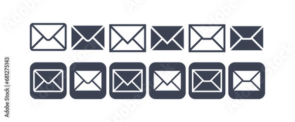Fototapeta mail message box set icon vector logo template illustration