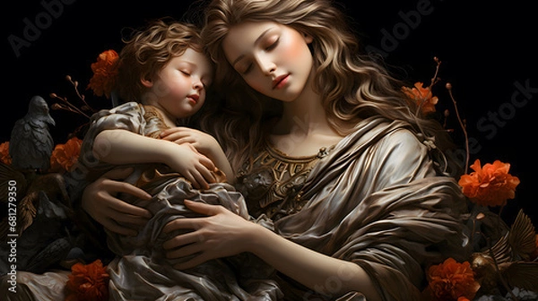 Fototapeta 어린 에로스를 안고 있는 아프로디테