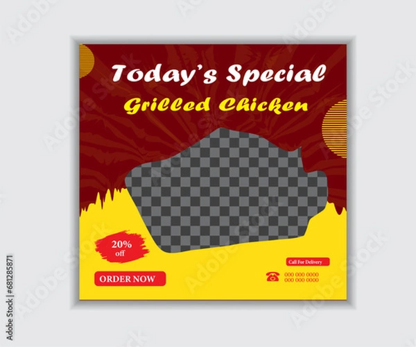 Fototapeta Modern, Creative and Elegant Food Social Media Post Design. 