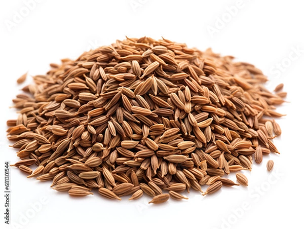 Fototapeta Cumin seeds isolated on white.