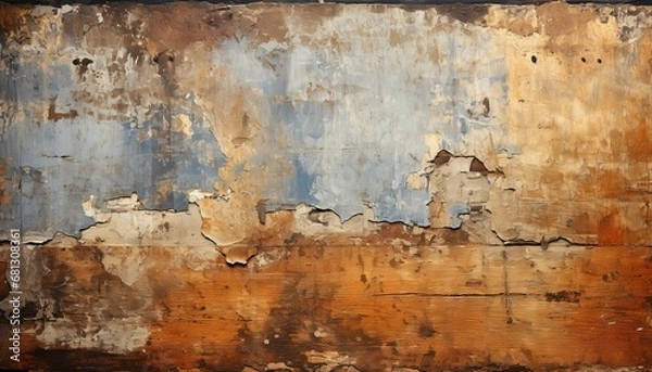 Obraz Weathered Wooden Surface with Peeling Paint