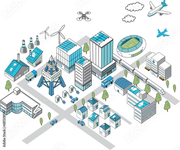 Obraz DX・GX・スマートシティのイメージイラスト