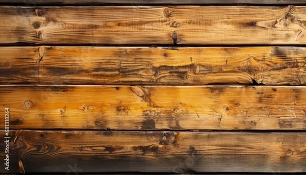 Fototapeta Weathered Wooden Wall with Textured Brown Planks