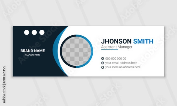 Fototapeta Modern and minimalist email signature design, Corporate mail business email signature banner, and minimal layout.