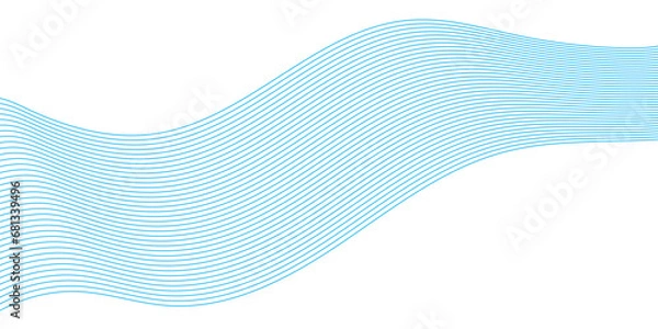Fototapeta Abstract background wave line in vector business texture. Pattern line blend curve waves flow futuristic background.