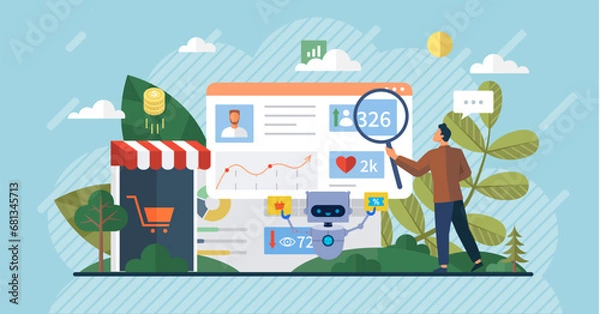 Fototapeta Social media. Vector illustration. Social media has accelerated process globalization The global presence social media platforms enable cross-cultural connections Connection and engagement