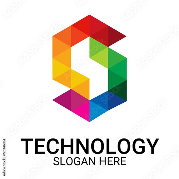 Fototapeta Technology logo template vector art