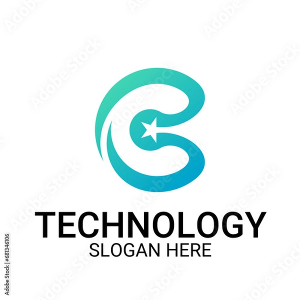 Fototapeta Technology logo template vector art