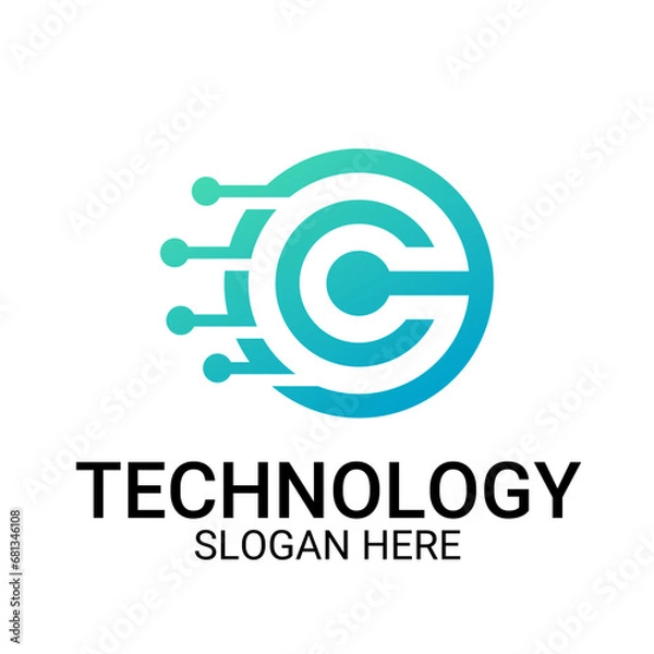 Fototapeta Technology logo template vector art