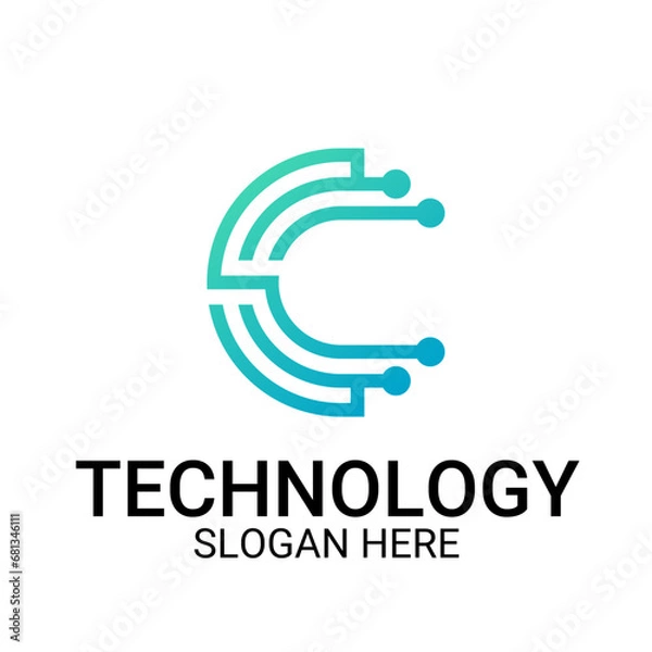 Fototapeta Technology logo template vector art