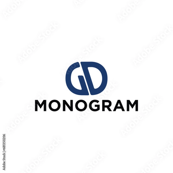 Fototapeta GD letter logo with abstract and modern design for brand identity