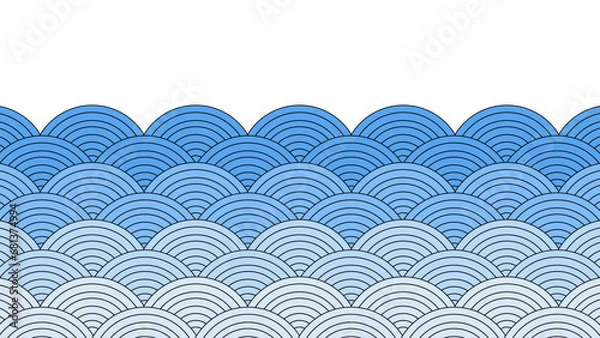 Obraz 한국 전통문양 파도