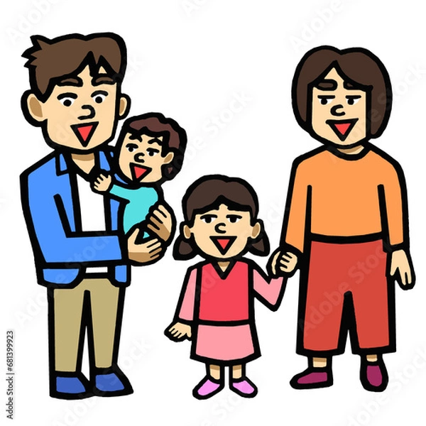 Fototapeta 家族　イラスト