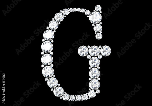 Fototapeta Diamond letters with gemstones (high resolution 3D image)