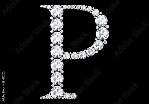 Fototapeta Diamond letters with gemstones (high resolution 3D image)