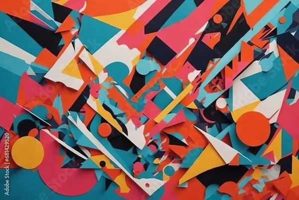 Obraz abstract background with colorful irregular shapes and patterns