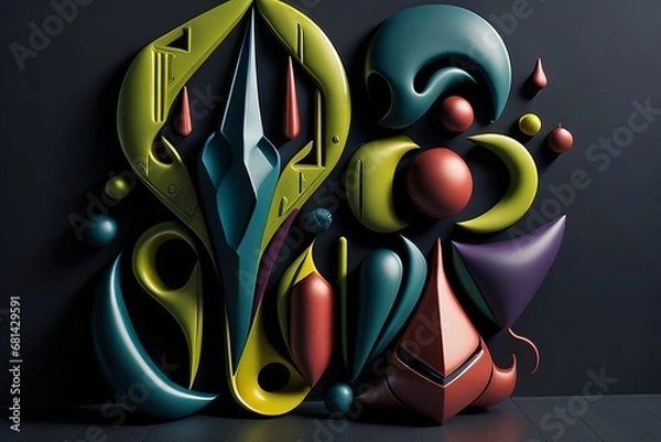 Obraz abstract background with colorful irregular shapes and patterns