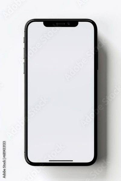 Fototapeta Empty smartphone screen with neutral background  AI generated illustration