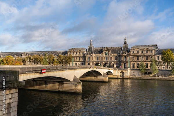 Obraz Pont du Carousel, Bridge in Paris at sunrise, France