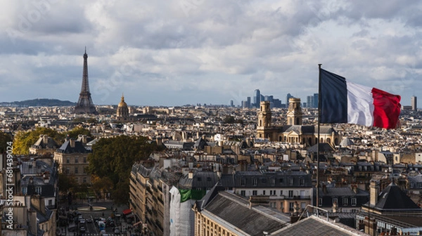 Obraz Paris skyline panorama with the Eiffel Tower
