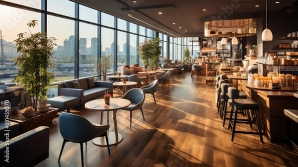 Obraz An airport business class VIP cafe and restaurant