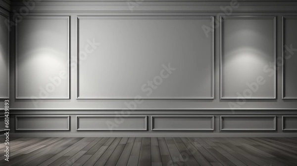 Obraz A background in light gray with a dark gray border