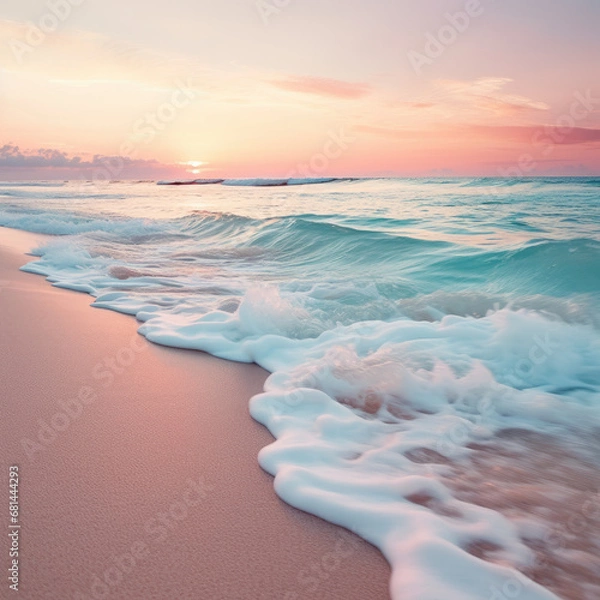 Fototapeta Afro-Caribbean Sunset: Serene Maritime Waves