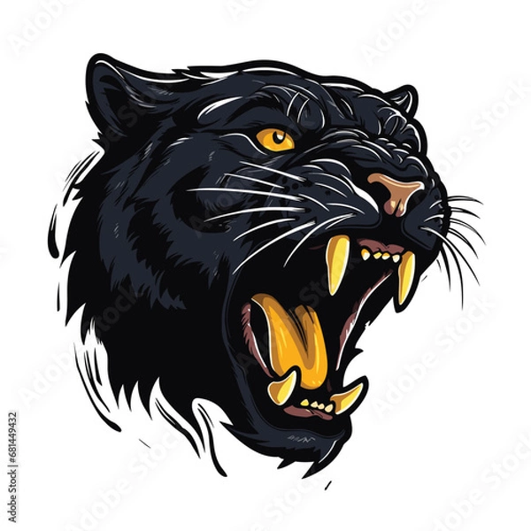 Obraz Black Panther Simple 2D Vector Illustration