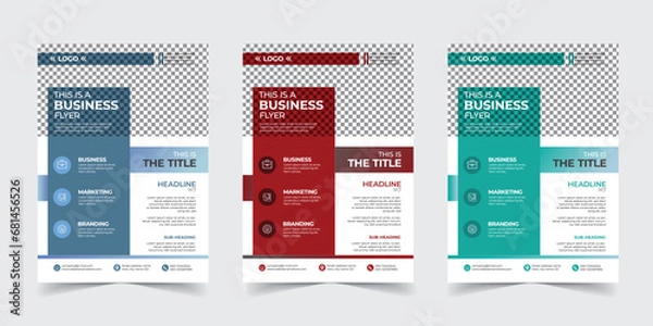 Fototapeta A4 Multipurpose Modern Corporate Business Flyer Template Design with Multi color